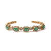 18k Yellow Gold Diamond with Emerald Bangle