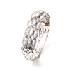 18k White Gold 3 Lines Diamond Bangle