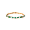 18k Yellow gold Baguette Diamond Emerald Bangle