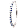 18k White gold Baguette Diamond Sapphire Bangle