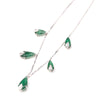 18k White Gold Diamond Emerald Necklace