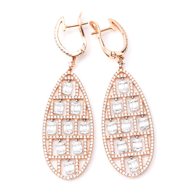 18k Rose Gold Diamond Earrings