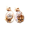 18k Yellow Gold Diamond with Pearl Shell Earrings