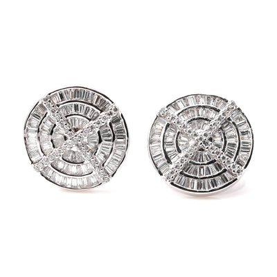 18k White Gold Diamond Cufflinks