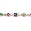 18k Rose Gold Diamond with Multi Color Bracelet