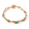 18k Yellow Gold Diamond Emerald Bracelet